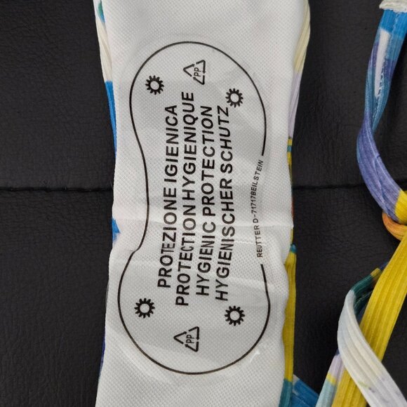 NWOT | Abstract Multicolored Print Halter Tie Side String Bikini Set | Small - Picture 5 of 6